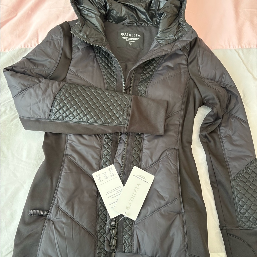 Athleta Black Ski Jacket Quilted Insulated